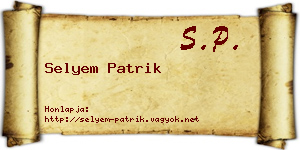 Selyem Patrik névjegykártya