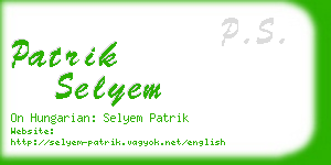 patrik selyem business card